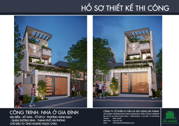Khám phá mẫu thiết kế nhà phố 3 tầng mặt tiền 5m hiện đại tại Hải Phòng